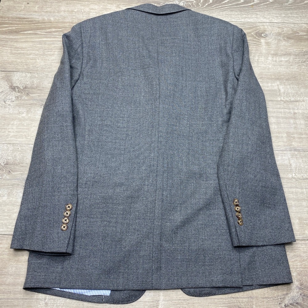 Brooks Brothers Blazer Regent Mens 42R Grey Reda Wool Sport Coat Hopsack Jacket - Picture 6 of 13